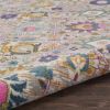2' X 3' Silver Gray And Pink Floral Distressed Area Rug