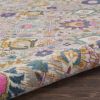 8' X 10' Silver Gray And Pink Floral Distressed Area Rug