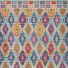 8' X 10' Gray Blue And Orange Ogee Distressed Area Rug