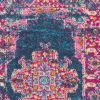 2' X 3' Blue And Pink Medallion Distressed Area Rug