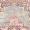 5' X 7' Gray And Gold Medallion Distressed Area Rug