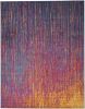 8' X 10' Blue And Orange Abstract Area Rug