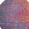 8' Blue And Orange Abstract Round Rug