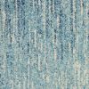 6' Blue And Ivory Abstract Runner Rug