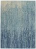 4' X 6' Blue And Ivory Abstract Area Rug