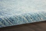 4' Blue And Ivory Abstract Round Rug