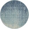 4' Blue And Ivory Abstract Round Rug