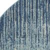 5' Blue And Ivory Abstract Round Rug