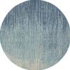 8' Blue And Ivory Abstract Round Rug