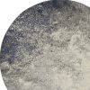4' Gray And Ivory Abstract Round Rug