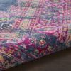 5' X 7' Blue And Pink Medallion Distressed Area Rug