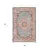 4' X 6' Gray And Gold Medallion Distressed Area Rug