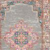 4' X 6' Gray And Gold Medallion Distressed Area Rug