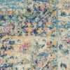 8' Blue And Ivory Southwestern Distressed Runner Rug