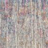 6' Ivory And Blue Abstract Runner Rug