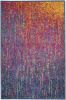 2' X 3' Blue And Orange Abstract Area Rug