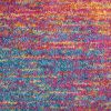 8' Blue And Orange Abstract Runner Rug