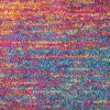 8' Blue And Orange Abstract Runner Rug