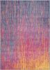 7' X 10' Blue And Orange Abstract Area Rug