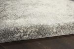 8' Gray And Ivory Abstract Round Rug
