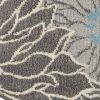 5' Blue And Gray Floral Round Rug