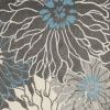7' X 10' Blue And Gray Floral Area Rug