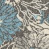 8' X 10' Blue And Gray Floral Area Rug