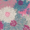 8' Gray And Pink Floral Runner Rug
