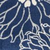 8' Blue And Ivory Floral Runner Rug