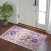 2' X 3' Light Gray And Pink Medallion Area Rug