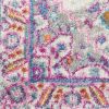 6' Light Gray And Pink Medallion Runner Rug