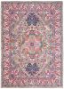 4' X 6' Light Gray And Pink Medallion Area Rug