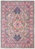 5' X 7' Light Gray And Pink Medallion Area Rug