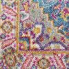 8' Teal And Ivory Medallion Distressed Runner Rug