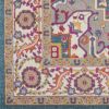 7' X 10' Teal And Ivory Medallion Distressed Area Rug