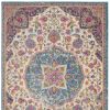 4' X 6' Ivory And Blue Medallion Area Rug