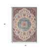 4' X 6' Ivory And Blue Medallion Area Rug