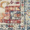 2' X 3' Ivory And Blue Oriental Distressed Area Rug
