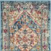 2' X 3' Ivory And Blue Oriental Distressed Area Rug