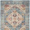 7' X 10' Ivory And Blue Oriental Distressed Area Rug
