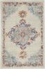 2' X 3' Gray And Ivory Medallion Distressed Area Rug