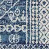 8' X 10' Navy Blue And Ivory Tribal Area Rug