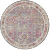 8' Gray And Ivory Abstract Distressed Round Rug