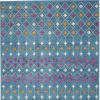 5' X 7' Blue And Orange Geometric Area Rug