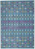 5' X 7' Blue And Orange Geometric Area Rug