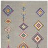 5' X 7' Gray Blue And Orange Tribal Area Rug