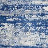 5' X 7' Ivory And Blue Ombre Distressed Area Rug