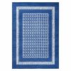 6' X 9' Blue And White Geometric Area Rug