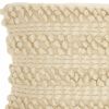 14" X 20" Cream Lumbar Throw Pillow with Pompoms And Texture
