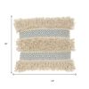 18" Blue And Natural Geometric Cotton Throw Pillow with Texture